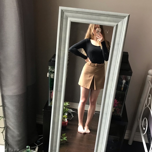 Clueless Pleated brown mini skirt - Picture 4 of 6